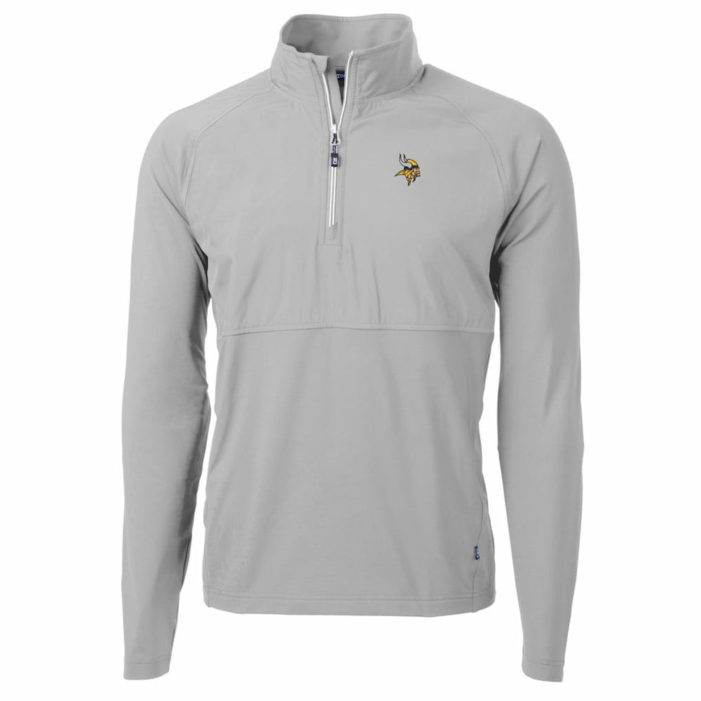 Minnesota Vikings Cutter & Buck Adapt Eco Knit Hybrid Recycled Quarter-Zip Raglan Jacket - Gray - NFL