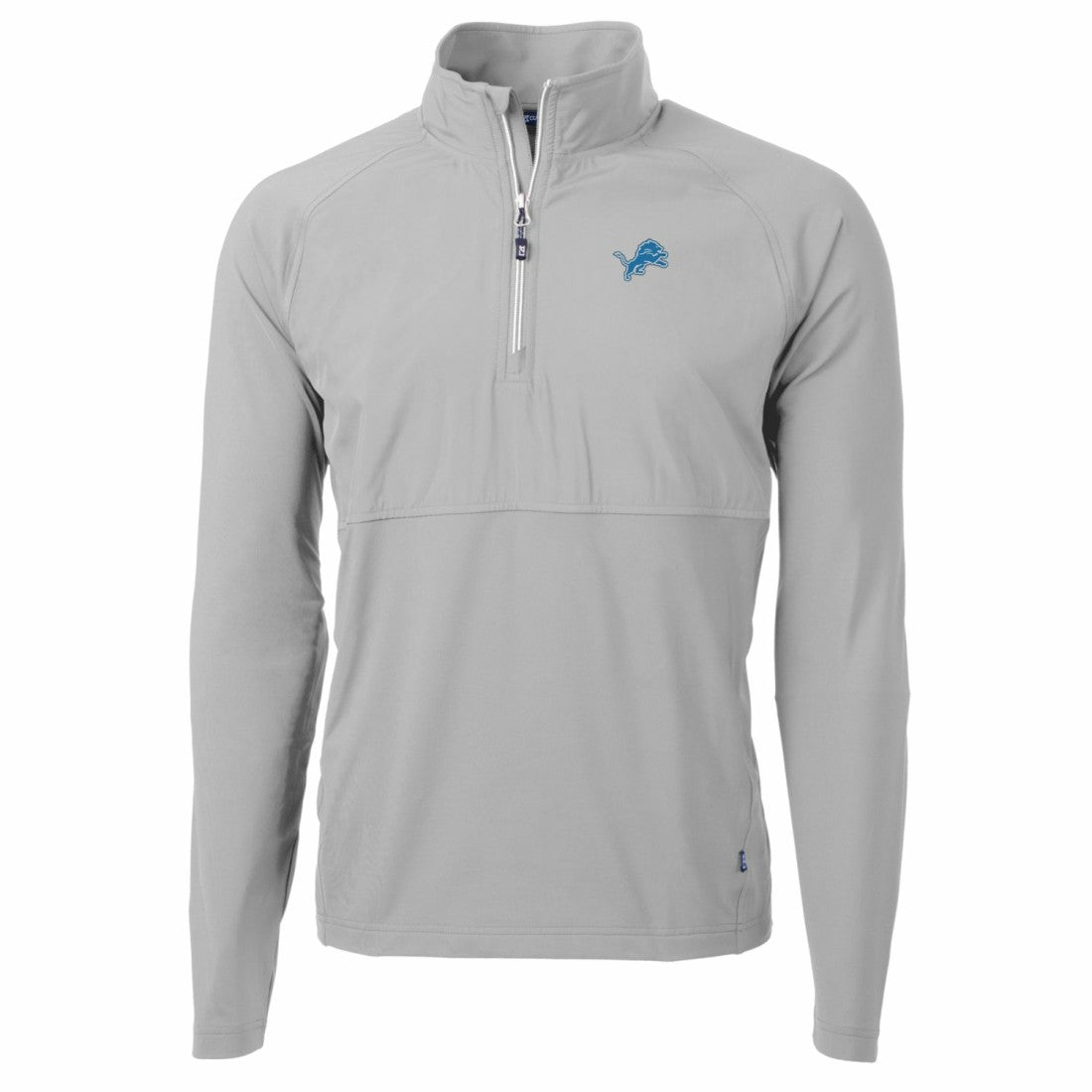Detroit Lions Cutter & Buck Adapt Eco Knit Hybrid Recycled Quarter-Zip Raglan Jacket - Gray - NFL