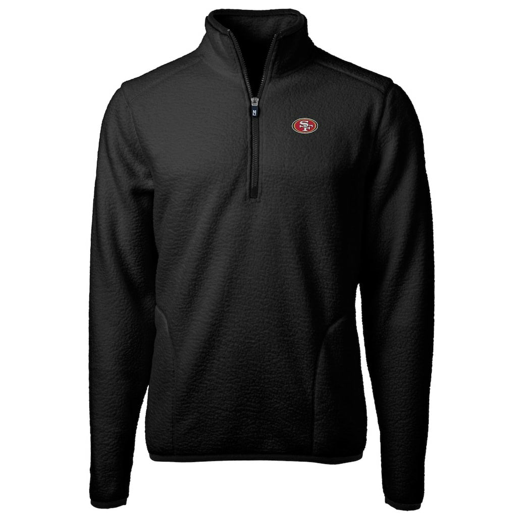 San Francisco 49ers Cutter & Buck Cascade Eco Sherpa Fleece Quarter-Zip Pullover Jacket - Black - NFL
