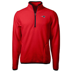 New England Patriots Cutter & Buck Cascade Eco Sherpa Fleece Quarter-Zip Pullover Jacket - Red - NFL