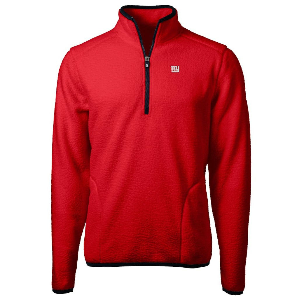New York Giants Cutter & Buck Cascade Eco Sherpa Fleece Quarter-Zip Pullover Jacket - Red - NFL