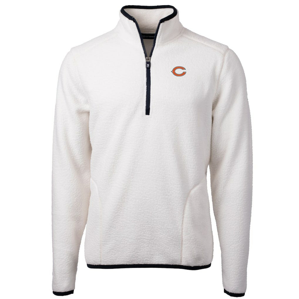 Chicago Bears Cutter & Buck Cascade Eco Sherpa Fleece Quarter-Zip Pullover Jacket - White - NFL