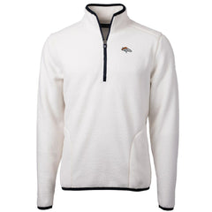 Denver Broncos Cutter & Buck Cascade Eco Sherpa Fleece Quarter-Zip Pullover Jacket - White - NFL