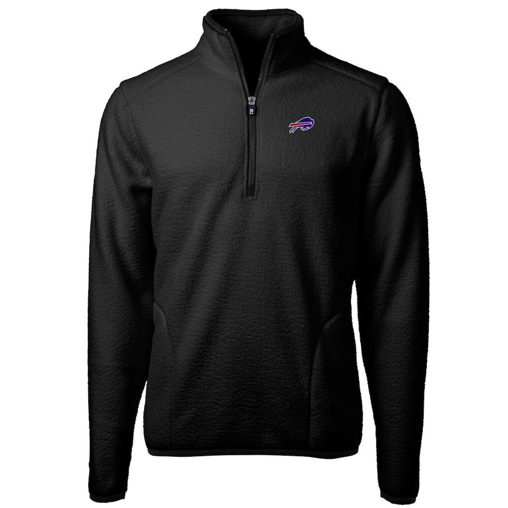 Buffalo Bills Cutter & Buck Big & Tall Cascade Eco Sherpa Fleece Quarter-Zip Pullover Jacket - Black - NFL
