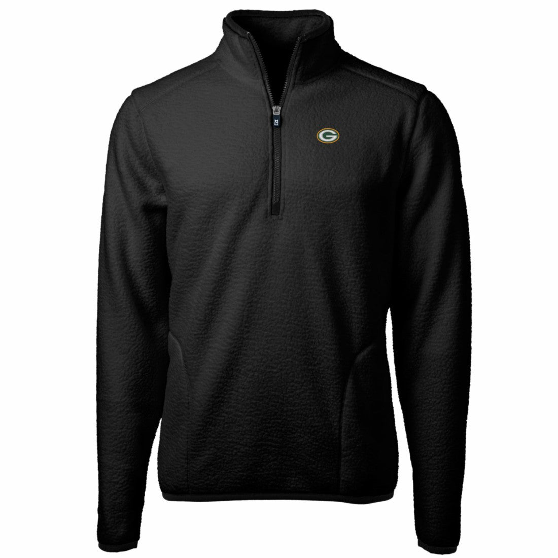 Green Bay Packers Cutter & Buck Big & Tall Cascade Eco Sherpa Fleece Quarter-Zip Pullover Jacket - Black - NFL