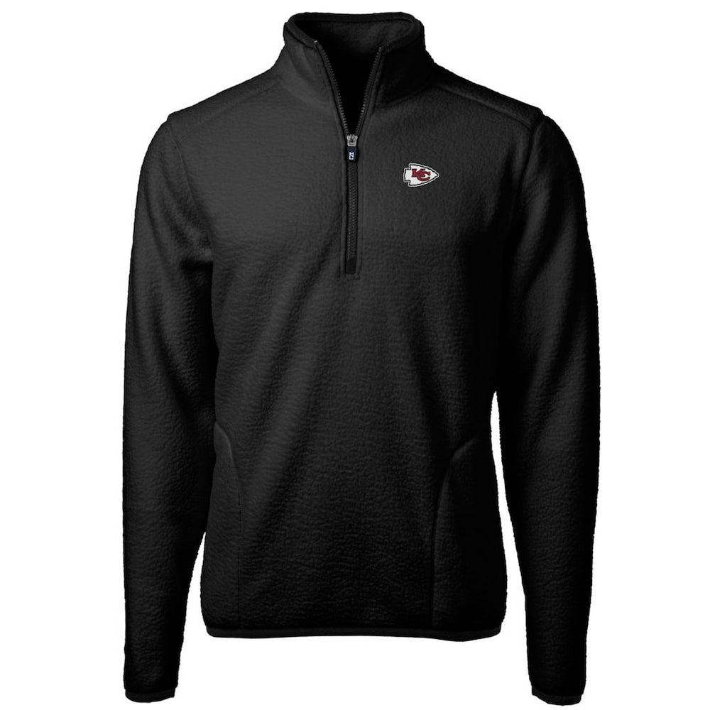Kansas City Chiefs Cutter & Buck Big & Tall Cascade Eco Sherpa Fleece Quarter-Zip Pullover Jacket - Black - NFL