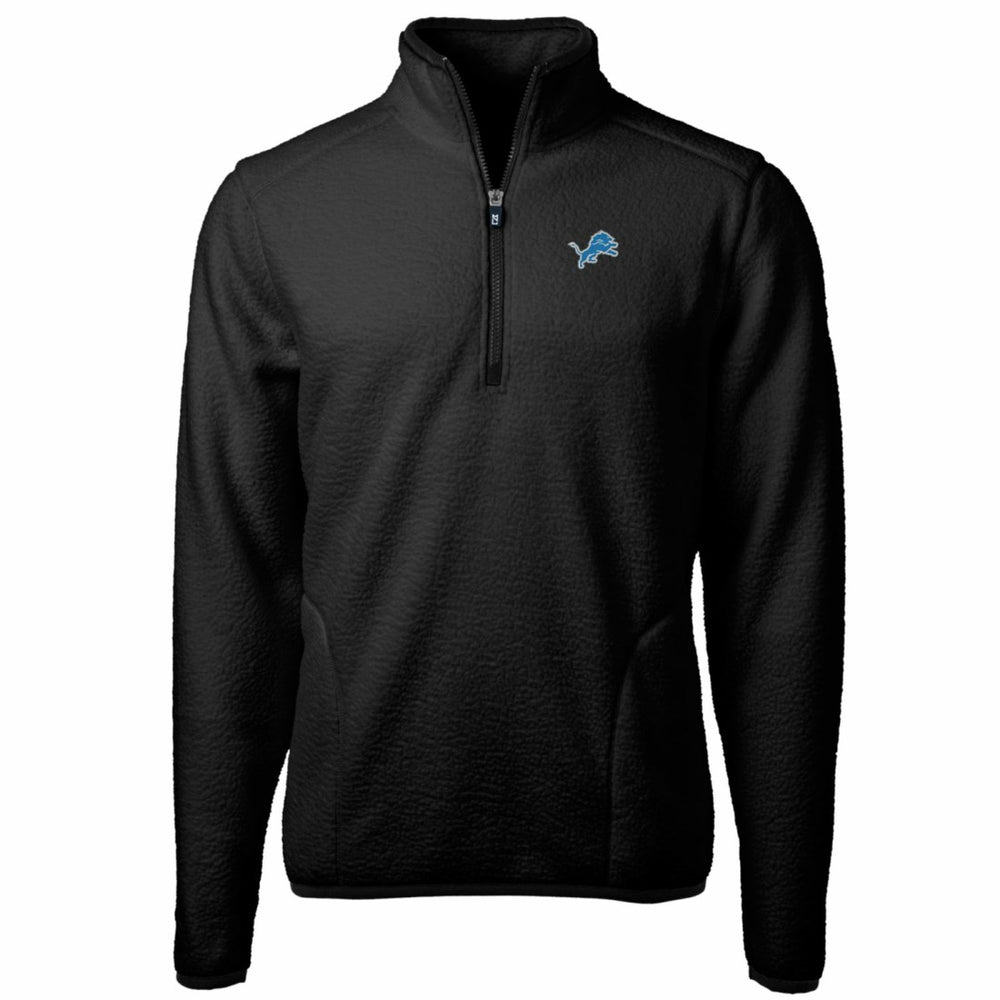 Detroit Lions Cutter & Buck Big & Tall Cascade Eco Sherpa Fleece Quarter-Zip Pullover Jacket - Black - NFL