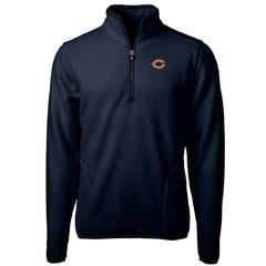 Chicago Bears Cutter & Buck Big & Tall Cascade Eco Sherpa Fleece Quarter-Zip Pullover Jacket - Navy - NFL