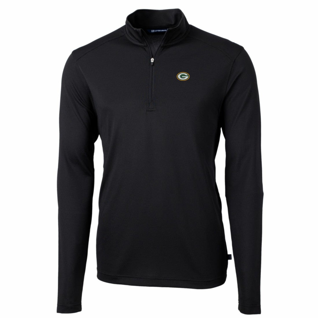 Green Bay Packers Cutter & Buck Big & Tall Virtue Eco Pique Quarter-Zip Pullover Jacket - Black - NFL