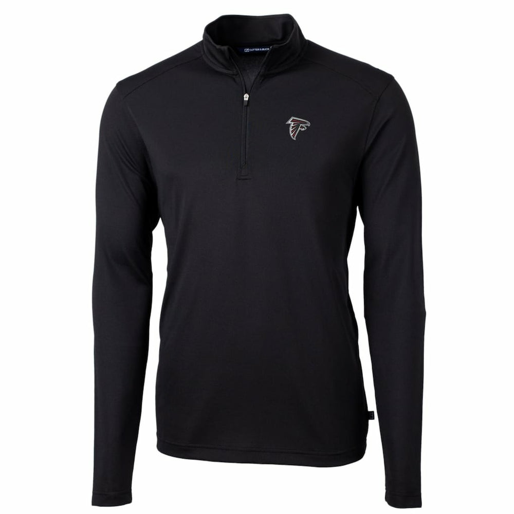 Atlanta Falcons Cutter & Buck Big & Tall Virtue Eco Pique Quarter-Zip Pullover Jacket - Black - NFL