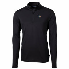 Cincinnati Bengals Cutter & Buck Big & Tall Virtue Eco Pique Quarter-Zip Pullover Jacket - Black - NFL
