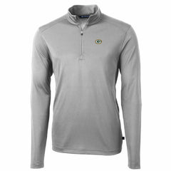 Green Bay Packers Cutter & Buck Big & Tall Virtue Eco Pique Quarter-Zip Pullover Jacket - Gray - NFL