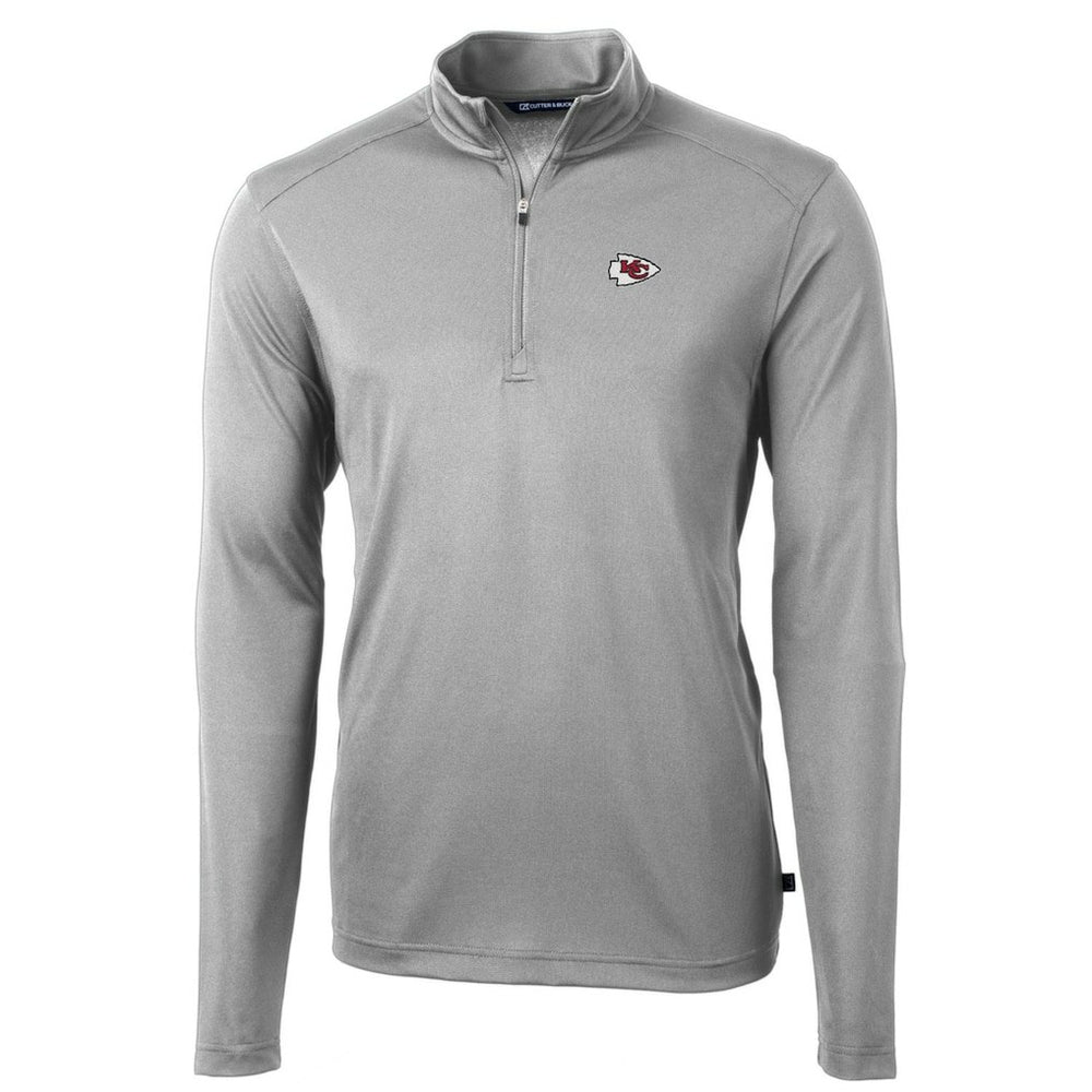 Kansas City Chiefs Cutter & Buck Big & Tall Virtue Eco Pique Quarter-Zip Pullover Jacket - Gray - NFL