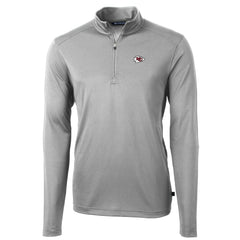 Kansas City Chiefs Cutter & Buck Big & Tall Virtue Eco Pique Quarter-Zip Pullover Jacket - Gray - NFL