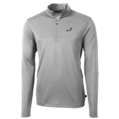 Philadelphia Eagles Cutter & Buck Big & Tall Virtue Eco Pique Quarter-Zip Pullover Jacket - Gray - NFL