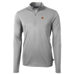 Cincinnati Bengals Cutter & Buck Big & Tall Virtue Eco Pique Quarter-Zip Pullover Jacket - Gray - NFL
