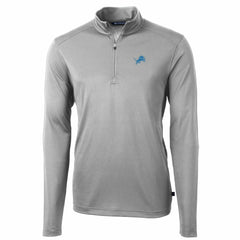 Detroit Lions Cutter & Buck Big & Tall Virtue Eco Pique Quarter-Zip Pullover Jacket - Gray - NFL
