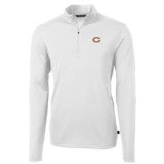 Chicago Bears Cutter & Buck Big & Tall Virtue Eco Pique Quarter-Zip Pullover Jacket - White - NFL