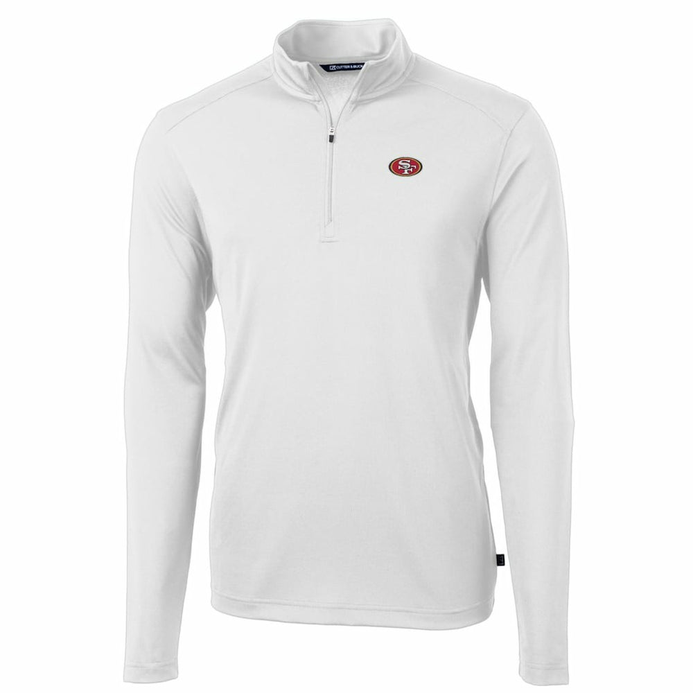 San Francisco 49ers Cutter & Buck Big & Tall Virtue Eco Pique Quarter-Zip Pullover Jacket - White - NFL