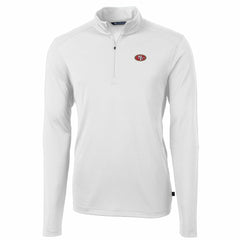 San Francisco 49ers Cutter & Buck Big & Tall Virtue Eco Pique Quarter-Zip Pullover Jacket - White - NFL