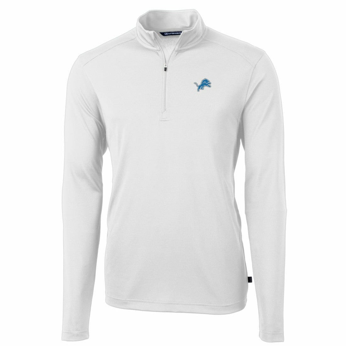 Detroit Lions Cutter & Buck Big & Tall Virtue Eco Pique Quarter-Zip Pullover Jacket - White - NFL