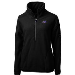 Buffalo Bills Cutter & Buck Women's Cascade Eco Sherpa Fleece Half-Zip Pullover Jacket - Black - NFL