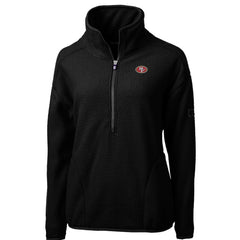 San Francisco 49ers Cutter & Buck Women's Cascade Eco Sherpa Fleece Half-Zip Pullover Jacket - Black - NFL