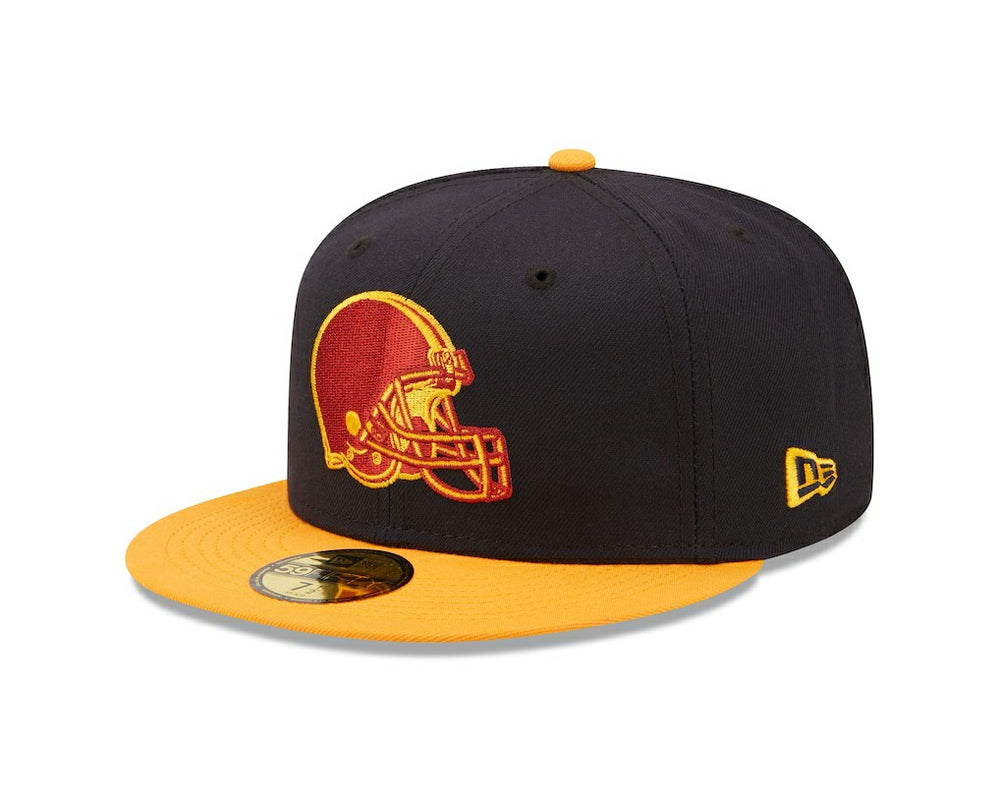 Cleveland Browns New Era 60th Anniversary 59FIFTY Fitted Hat - Navy/Gold - NFL