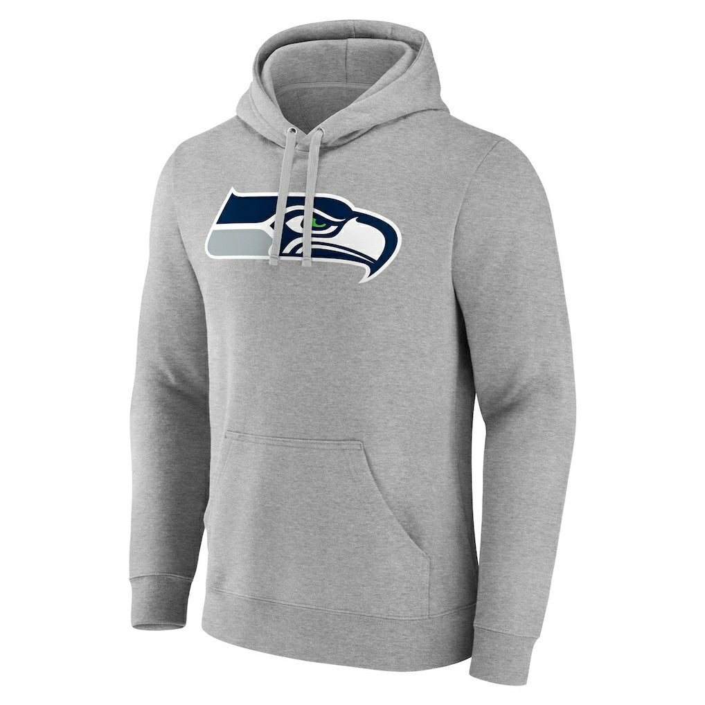 Seattle Seahawks Team Authentic Custom Pullover Hoodie - Heathered Gray - NFL