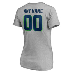 Seattle Seahawks Women's Team Authentic Custom V-Neck T-Shirt - Gray - NFL