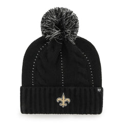 New Orleans Saints '47 Women's Bauble Cuffed Knit Hat with Pom - Black - 47 brand
