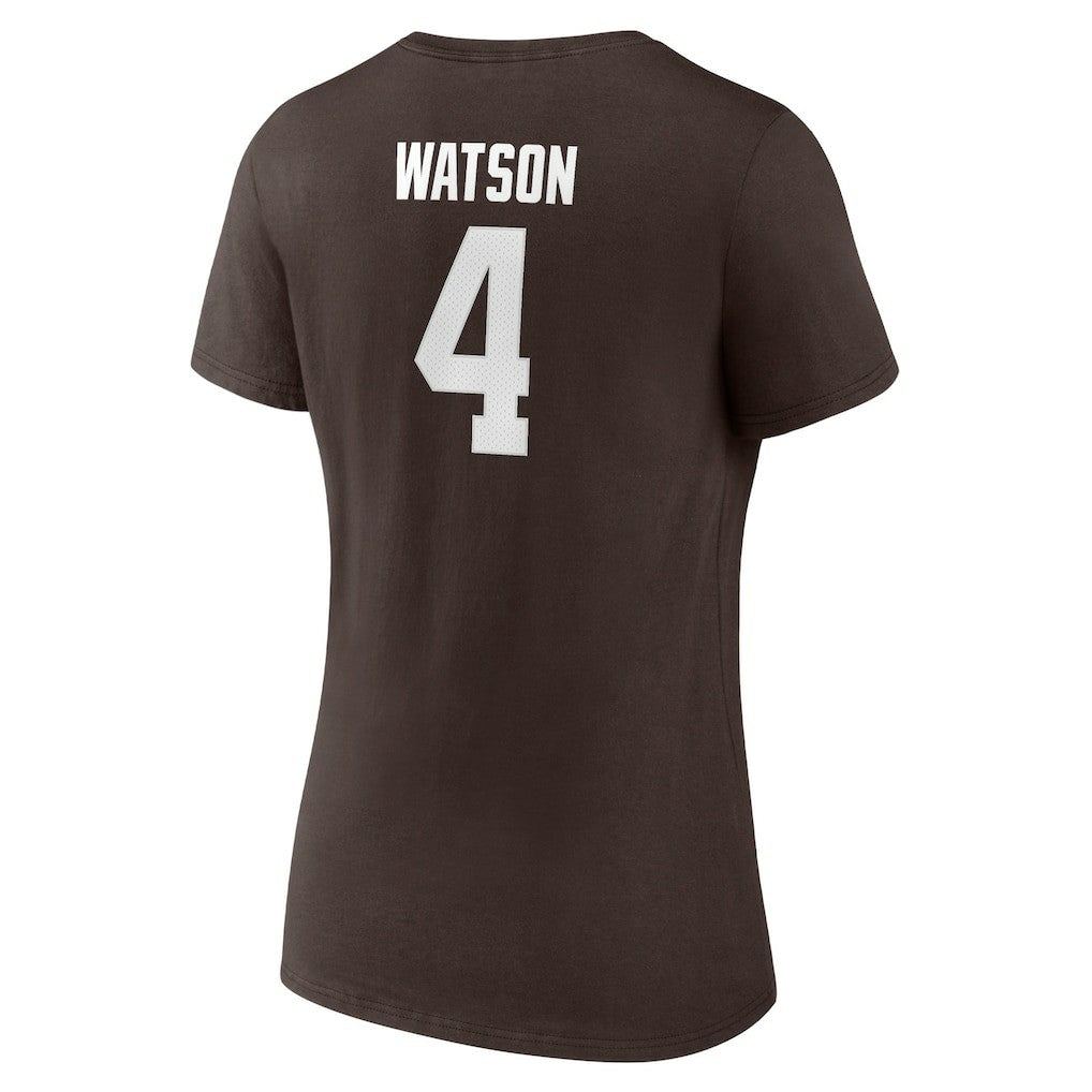 Deshaun Watson Cleveland Browns Women's Player Icon Name & Number V-Neck T-Shirt - Brown - Fanatics