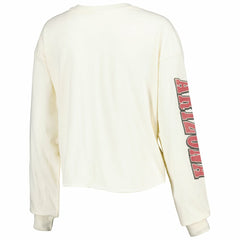 Arizona Cardinals '47 Women's Brush Back Parkway Cropped Lightweight Long Sleeve T-Shirt - Cream - 47 brand