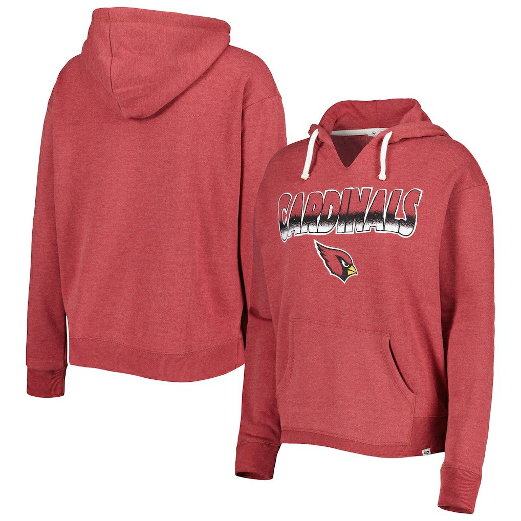 Arizona Cardinals '47 Women's Color Rise Kennedy Notch Neck Pullover Hoodie - Cardinal - 47 brand