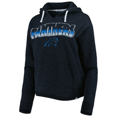 Carolina Panthers '47 Women's Color Rise Kennedy Notch Neck Pullover Hoodie - Black - 47 brand