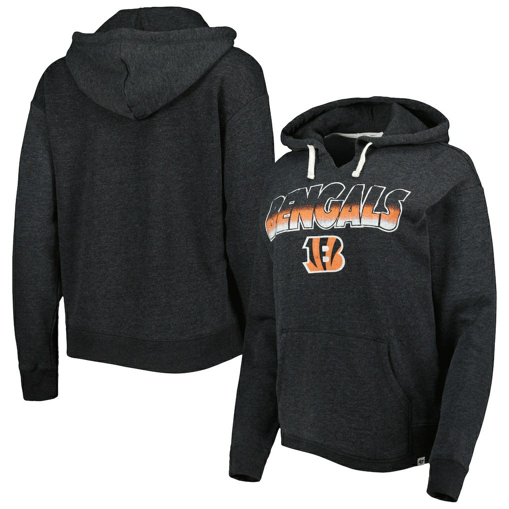 Cincinnati Bengals '47 Women's Color Rise Kennedy Pullover Hoodie - Black - 47 brand