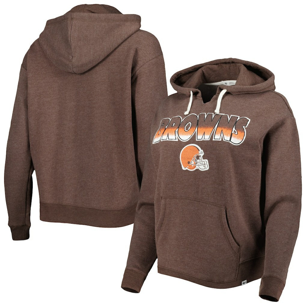 Cleveland Browns '47 Women's Color Rise Kennedy Pullover Hoodie - Brown - 47 brand