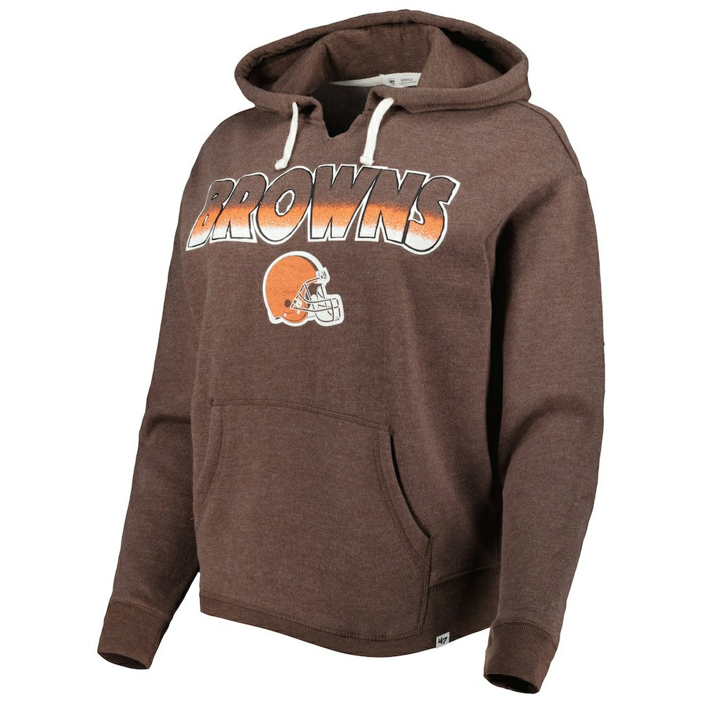 Cleveland Browns '47 Women's Color Rise Kennedy Pullover Hoodie - Brown - 47 brand