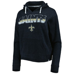 New Orleans Saints '47 Women's Color Rise Kennedy Notch Neck Pullover Hoodie - Black - 47 brand