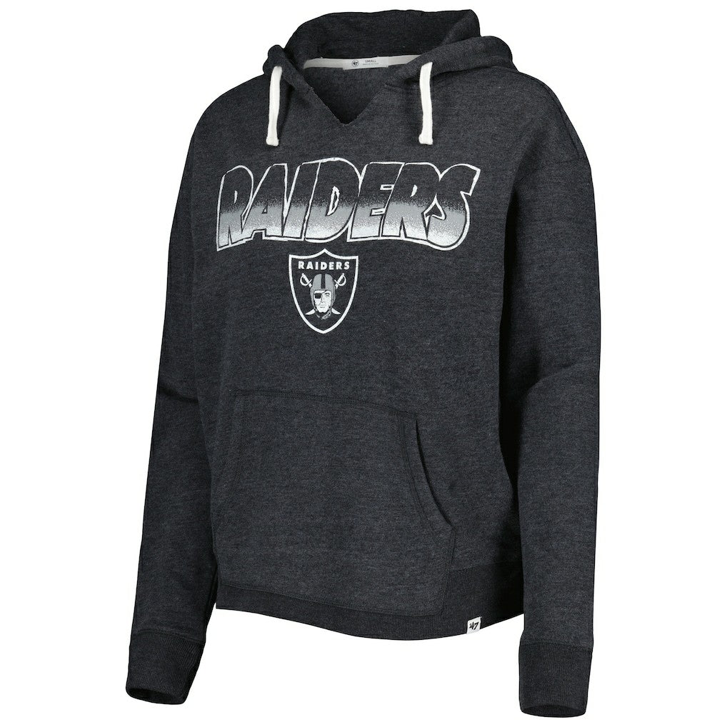 Las Vegas Raiders '47 Women's Color Rise Kennedy Notch Neck Pullover Hoodie - Black - 47 brand