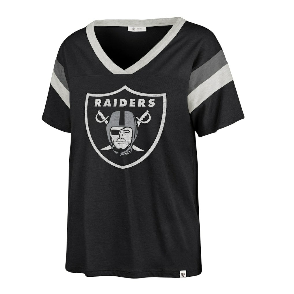 Las Vegas Raiders '47 Women's Phoenix V-Neck T-Shirt - Black - 47 brand