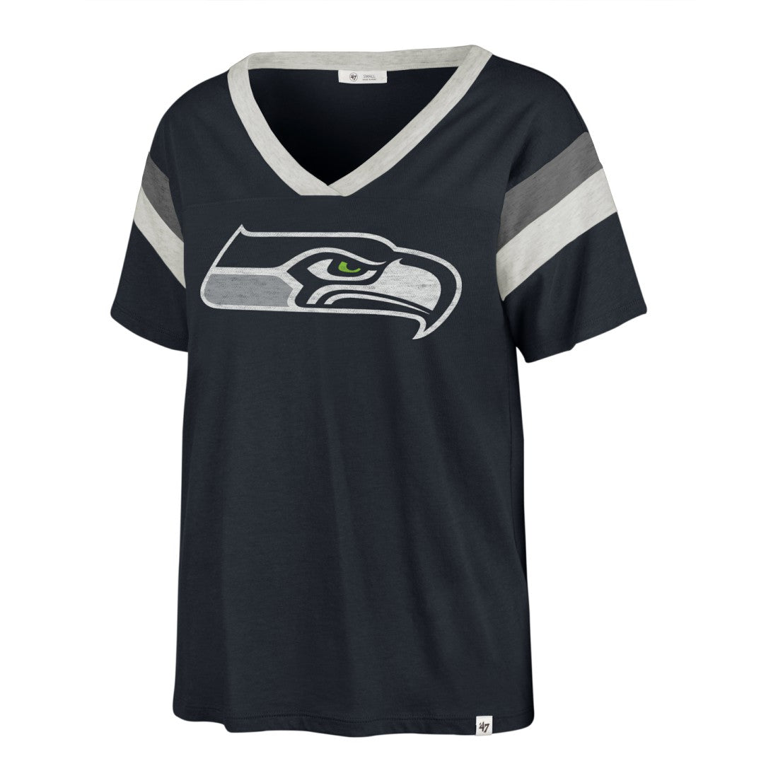 Seattle Seahawks '47 Women's Phoenix V-Neck T-Shirt - Navy - 47 brand