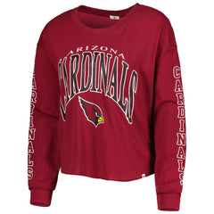 Arizona Cardinals '47 Women's Skyler Parkway Cropped Long Sleeve T-Shirt - Cardinal - 47 brand