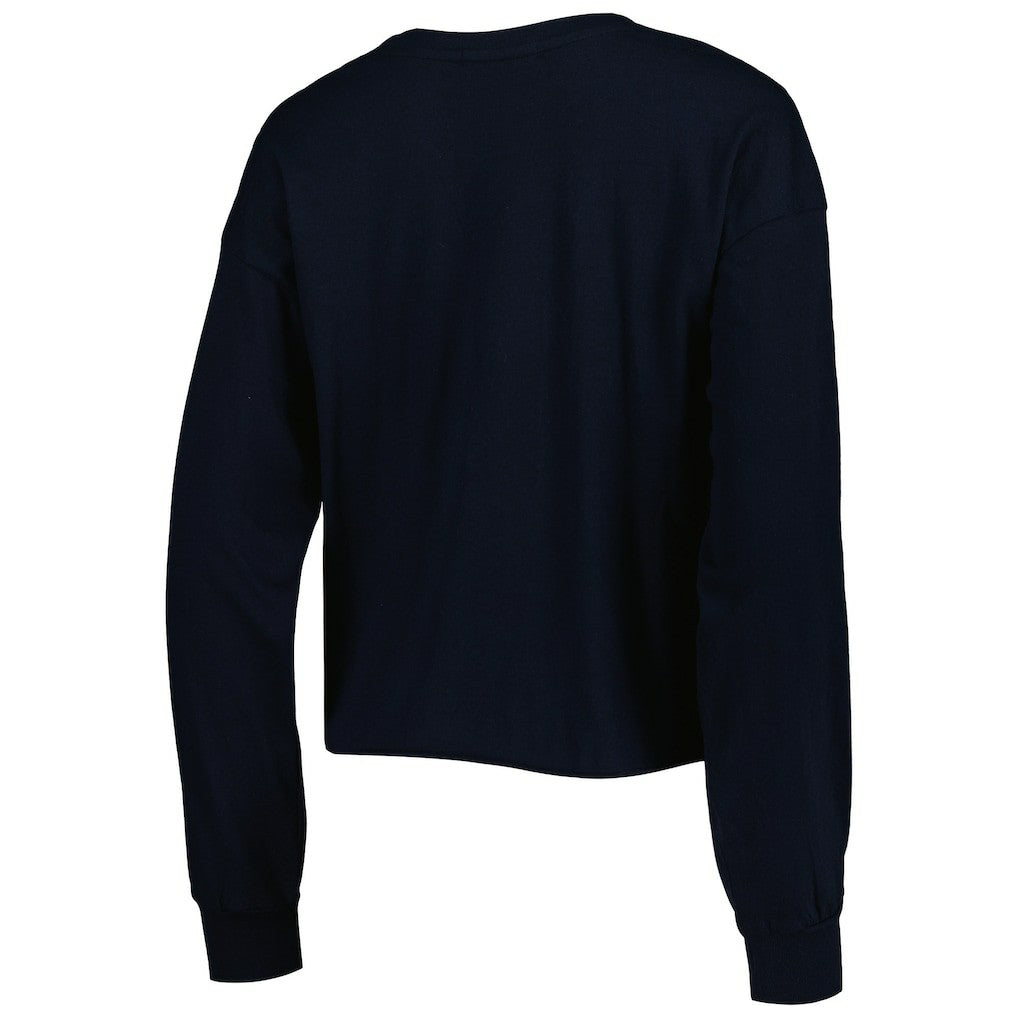New Orleans Saints '47 Women's Skyler Parkway Cropped Long Sleeve T-Shirt - Black - 47 brand
