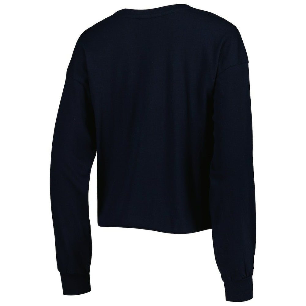 New Orleans Saints '47 Women's Skyler Parkway Cropped Long Sleeve T-Shirt - Black - 47 brand