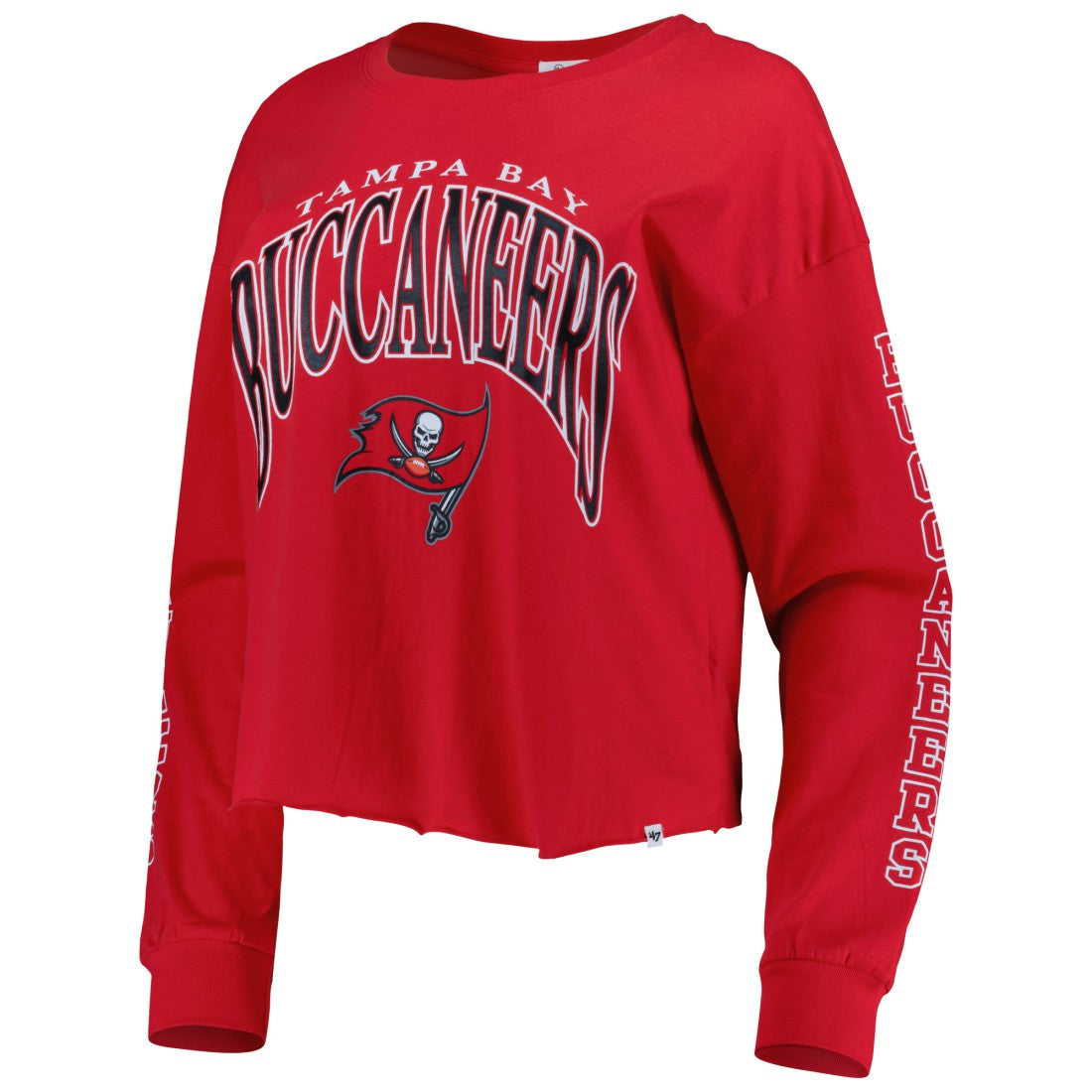 Tampa Bay Buccaneers '47 Women's Skyler Parkway Cropped Long Sleeve T-Shirt - Red - 47 brand