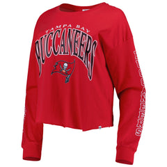 Tampa Bay Buccaneers '47 Women's Skyler Parkway Cropped Long Sleeve T-Shirt - Red - 47 brand