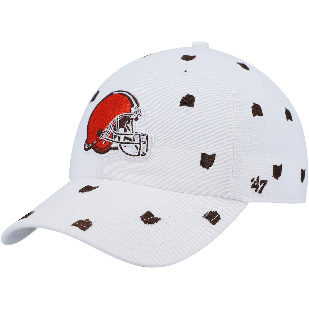 Cleveland Browns '47 Women's Confetti Clean Up Logo Adjustable Hat - White - 47 brand