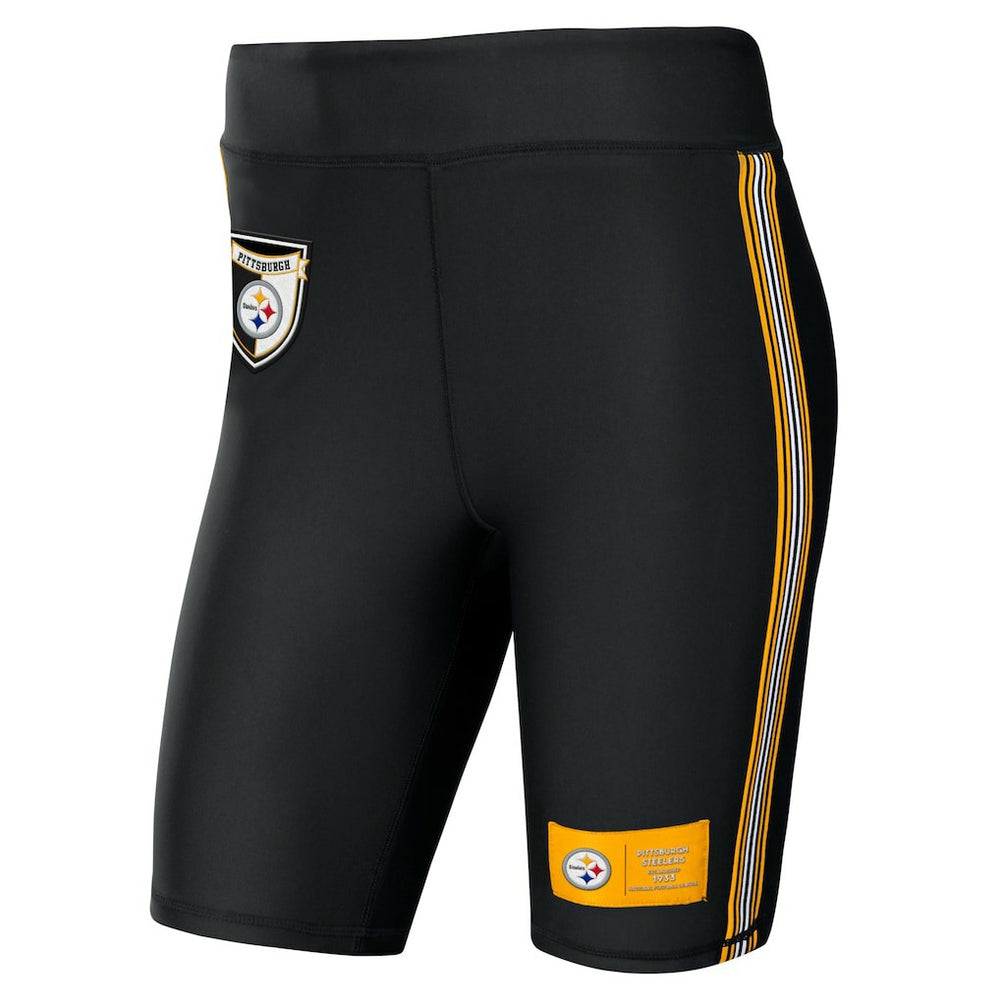 Pittsburgh Steelers WEAR by Erin Andrews Women's Biker Shorts - Black - NFL