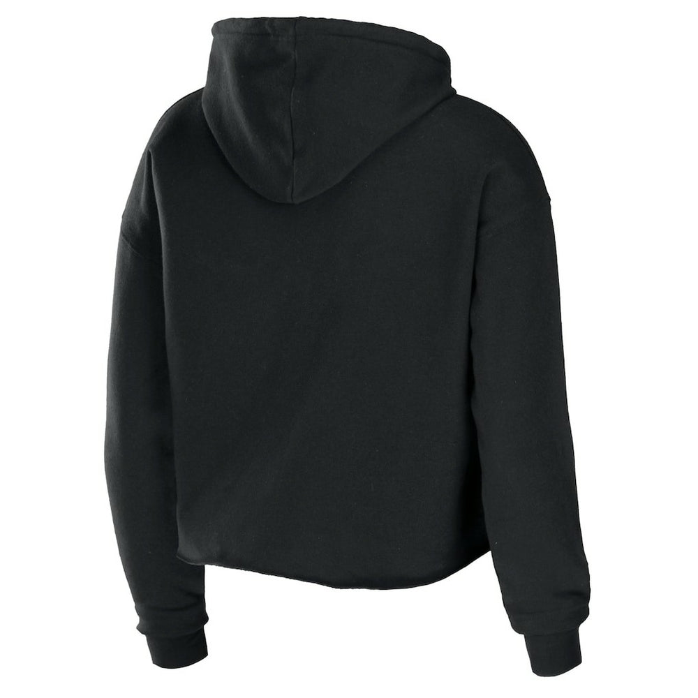 Miami Dolphins WEAR by Erin Andrews Women's Cropped Sponge Fleece Pullover Hoodie - Black - NFL